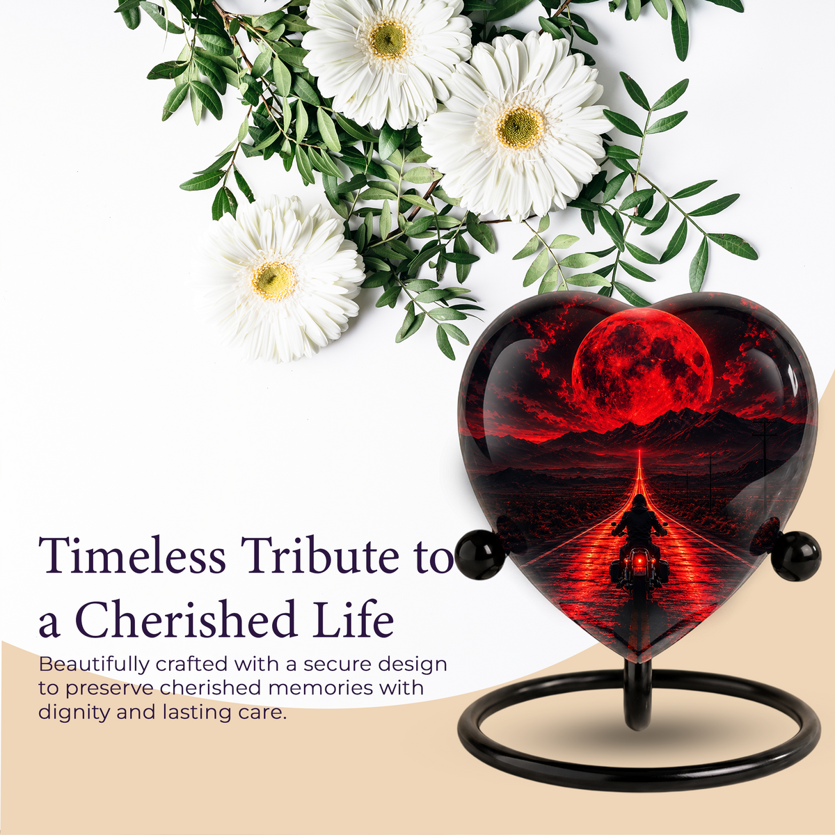 Personalized Motorcycle Urn for Dad, Adult Male Cremation Urn for Ashes, Memorial Urn for Father