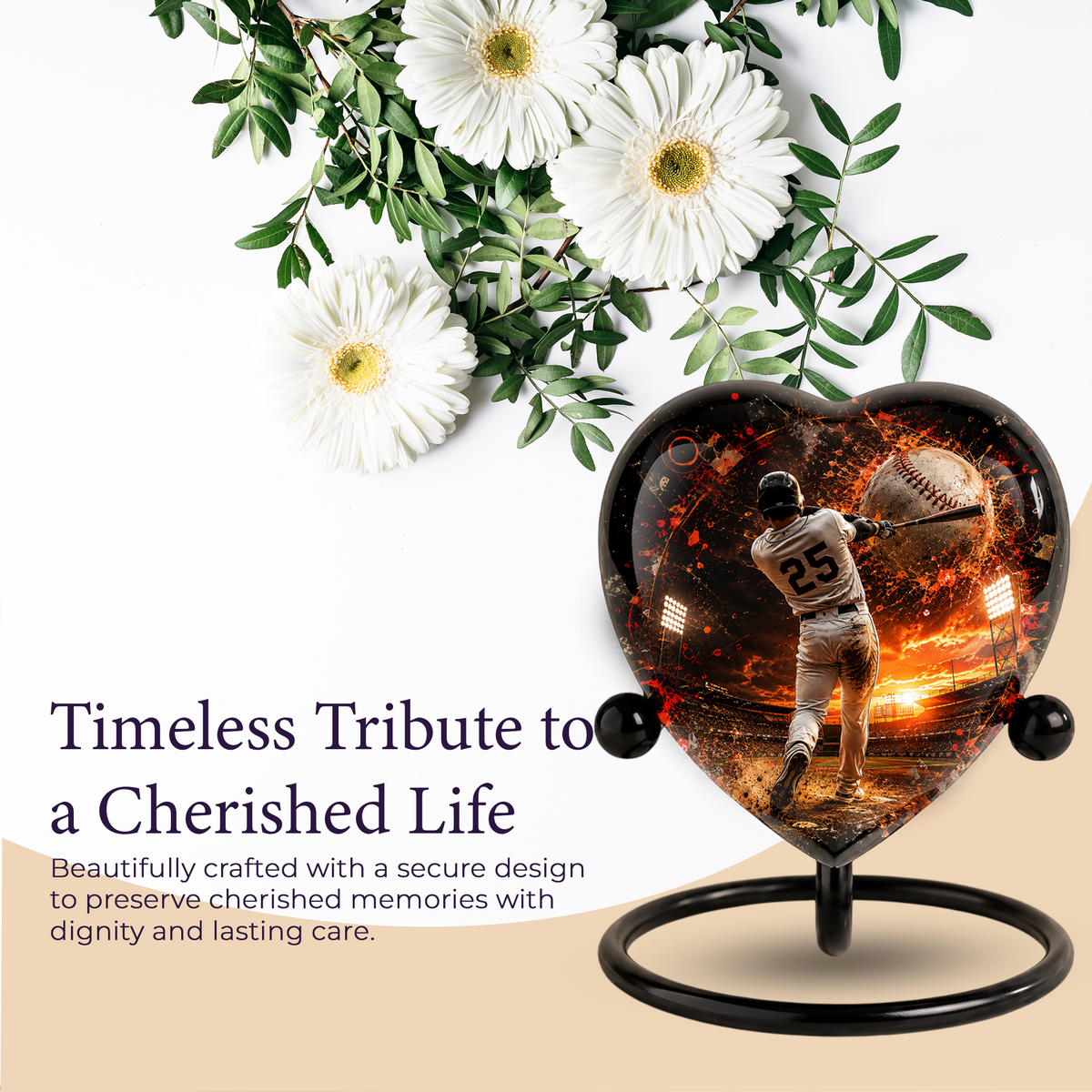 Personalized Baseball Cremation Urn for Ashes | Adult Sports Memorial Urn for Dad