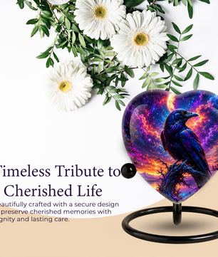 Raven Heart Cremation Urn for Adults – Unique Adult Urn for Ashes