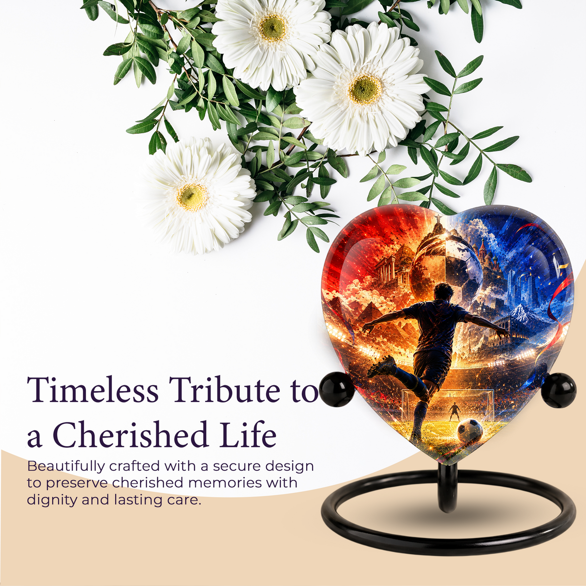Personalized Soccer Cremation Urn for Ashes, Adult Urn for Dad, Men & Sports Fans