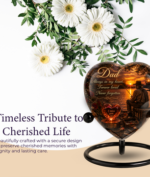 Fishing Urn for Dad – Gone Fishing Urn for Human Ashes, Fishing Cremation Urn & Personalized Dad Memorial Urn
