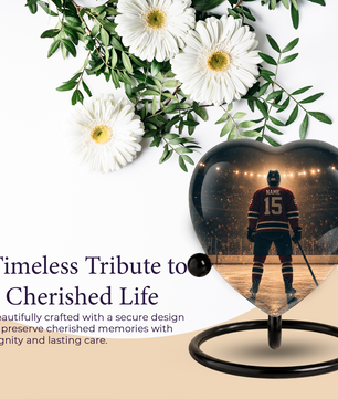 Hockey Adult Urn – Ice Hockey Player Adult Cremation Urn for Ashes
