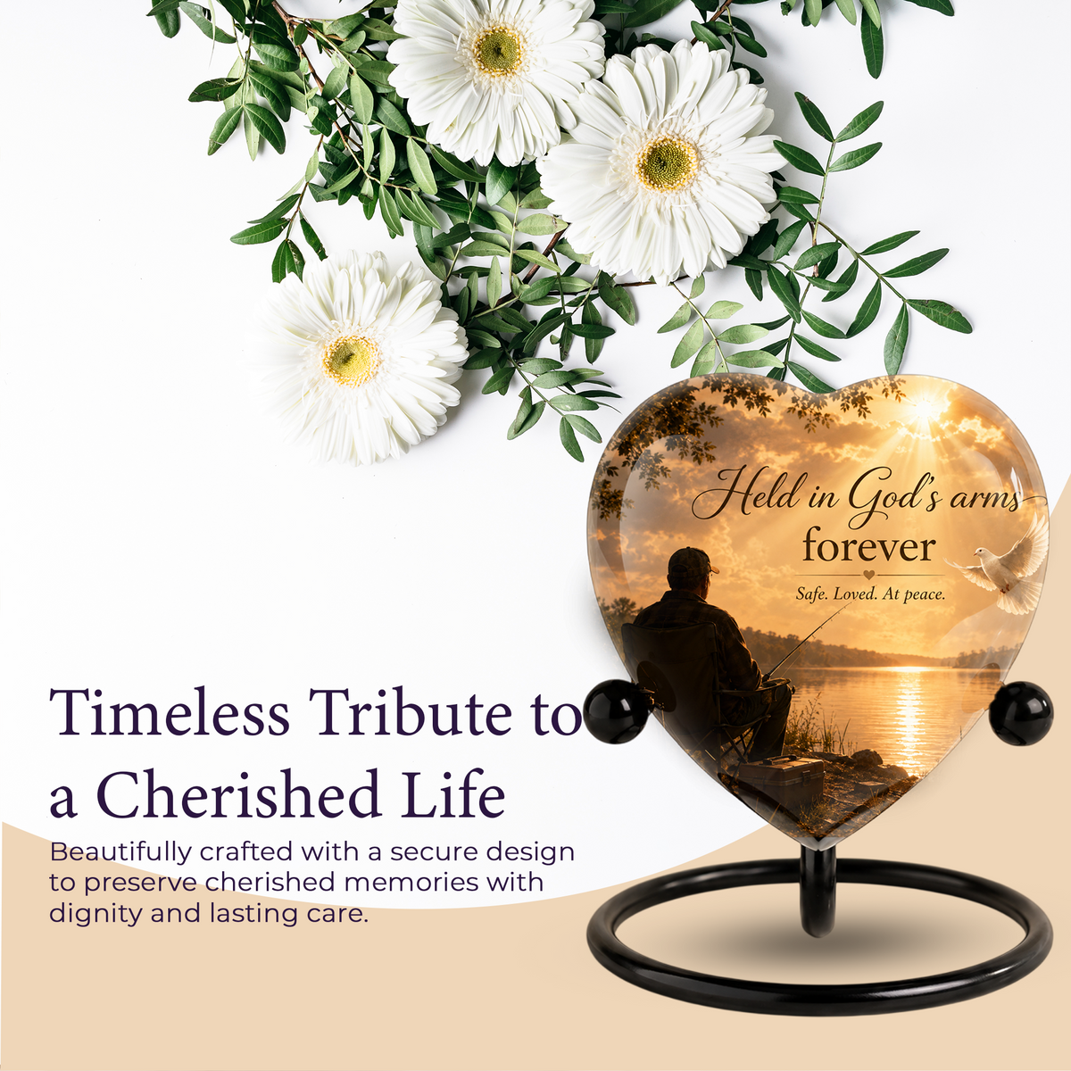 Fishing Urn for Dad – Gone Fishing Cremation Urn, Fishing Urn for Human Ashes & Personalized Dad Urn