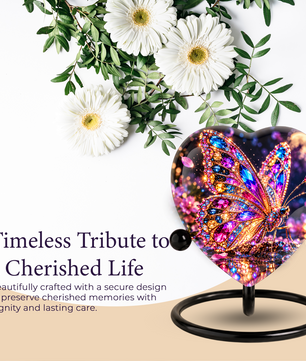 Butterfly Adult Urn for Ashes, Colorful Jeweled Butterfly Memorial Urn, Adult Cremation Urn