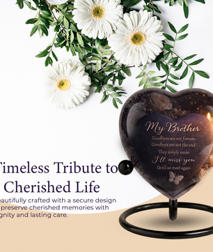 Heart-Shaped Brother Memorial, Adult Cremation Urn, Adult Urns for Ashes, Brother Keepsake Urn