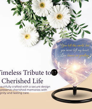Heavenly Dove Heart Memorial Adult Cremation Urn, Adult Urns for Ashes, Peaceful Memorial Urn