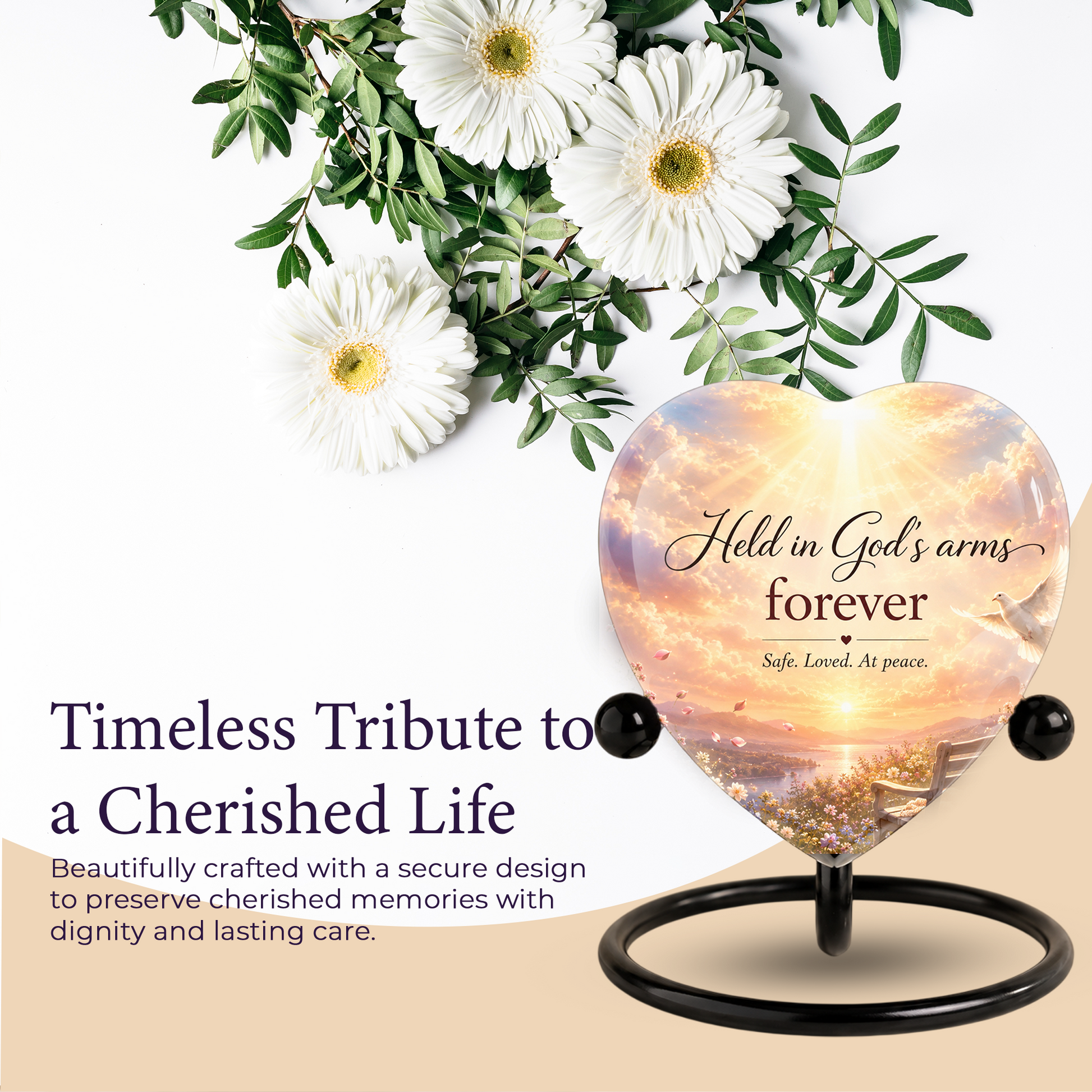 Angel Wing Sunset Urn – Adult Urn for Ashes, Angel Wings Cremation Urn