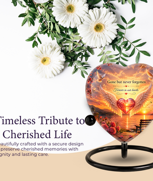 Angel Wing Sunset Urn – Adult Urn for Ashes, Angel Wings Memorial Cremation Urn, Sunset Adult Cremation Urn