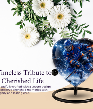 Hockey Urn for Dad – Personalized Adult Male Cremation Urn for Ashes