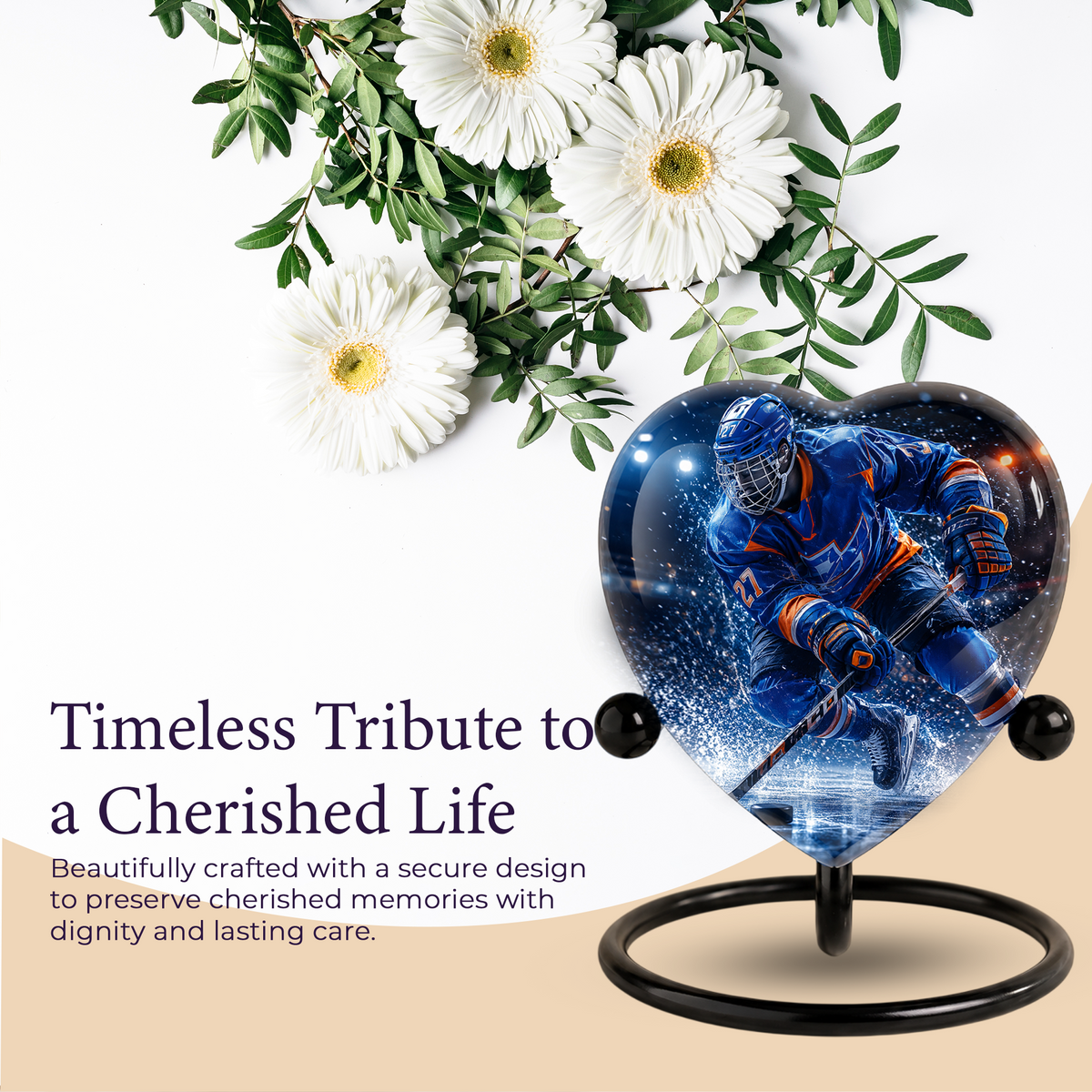 Hockey Urn for Dad – Personalized Adult Male Cremation Urn for Ashes
