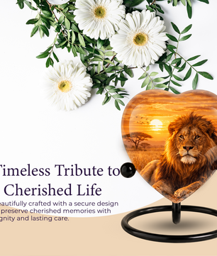 Lion Sunset Urn, Adult Urn, Urns for Adult Ashes, Adult Urns for Ashes, Adult Cremation Urn