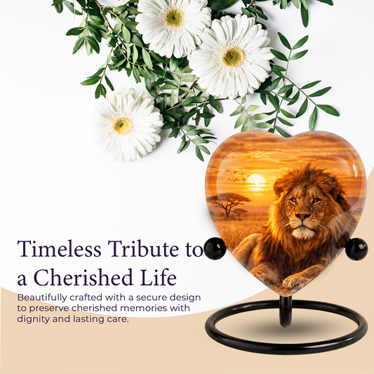 Lion Sunset Urn, Adult Urn, Urns for Adult Ashes, Adult Urns for Ashes, Adult Cremation Urn