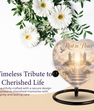 Heaven Urn – Heavenly Adult Urn for Ashes, Heart-Shaped Heaven Cremation Urn