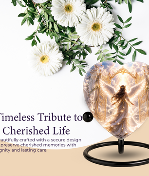 Angel Wing Heaven Urn – Heavenly Angel Wings Cremation Urn, Peaceful Heaven Memorial Urn