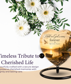 Fishing Adult Urn – Adult Urn for Ashes, Fishing Cremation Urn, Lake Sunset Urn for Adult Ashes