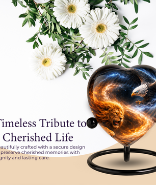 Lion and Eagle Urn, Adult Urn, Urns for Adult Ashes, Adult Urns for Ashes, Adult Cremation Urn