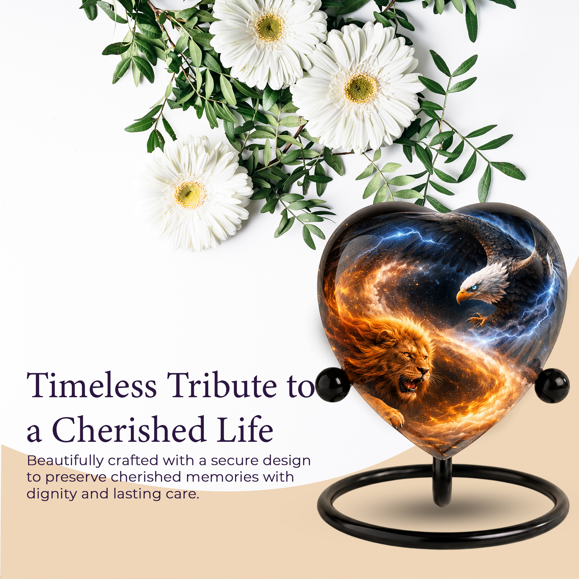 Lion and Eagle Urn, Adult Urn, Urns for Adult Ashes, Adult Urns for Ashes, Adult Cremation Urn