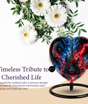 Electric Guitar Cremation Urn for Ashes, Rock Music Memorial Urn, Personalized Guitar Urn