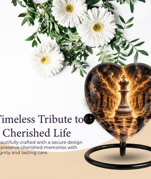 Royal Chess King Heart Adult Urn – Adult Urn, Urns for Adult Ashes,Adult Cremation Urns