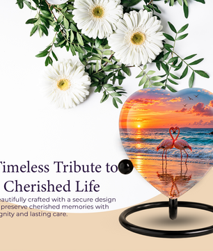Flamingo Couple Cremation Urn for Ashes, Flamingo Memorial Urn, Personalized Bird Urn