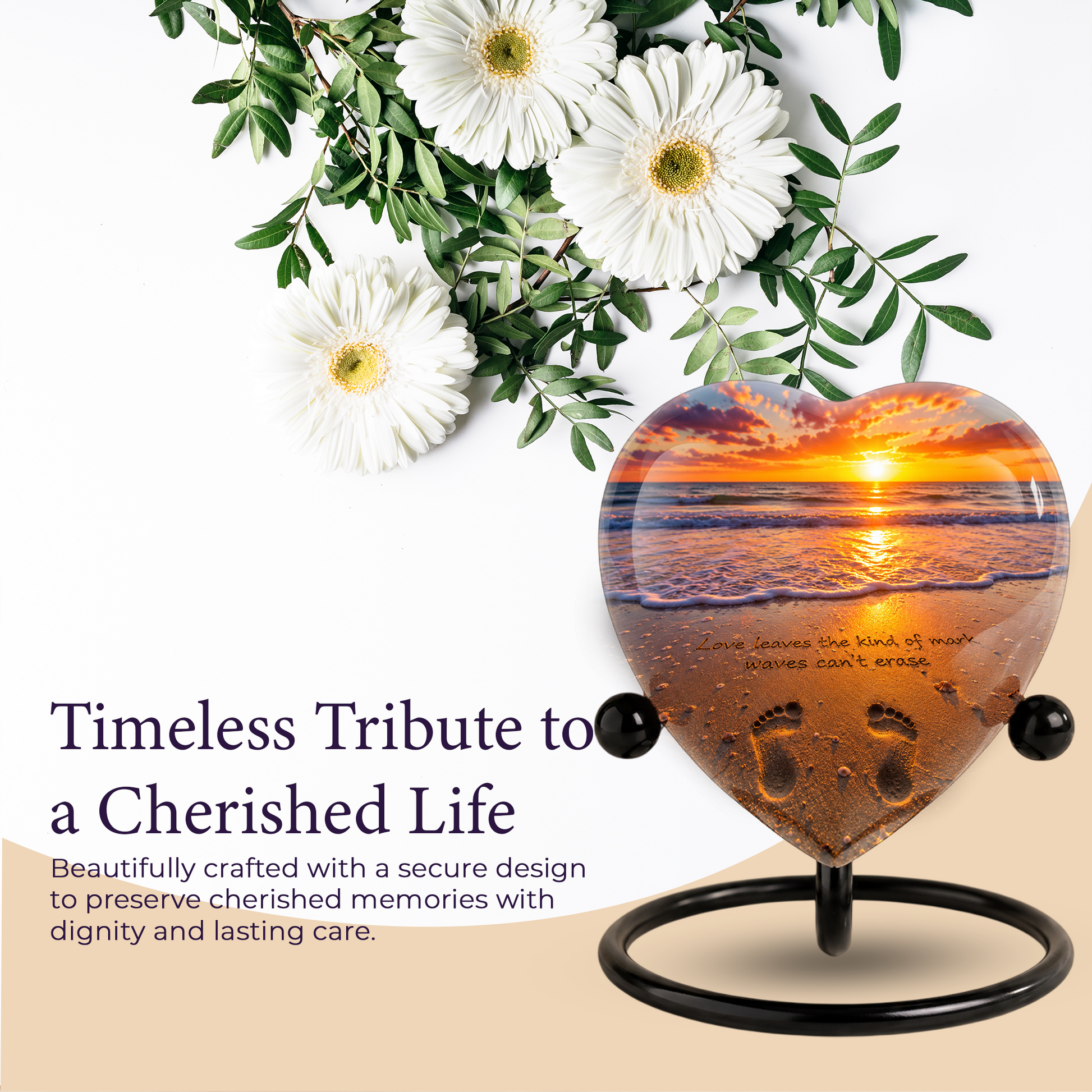 Beach Urns for Human Ashes – Beach Theme Urn, Ocean Wave Cremation Urn & Beautiful Memorial Urn