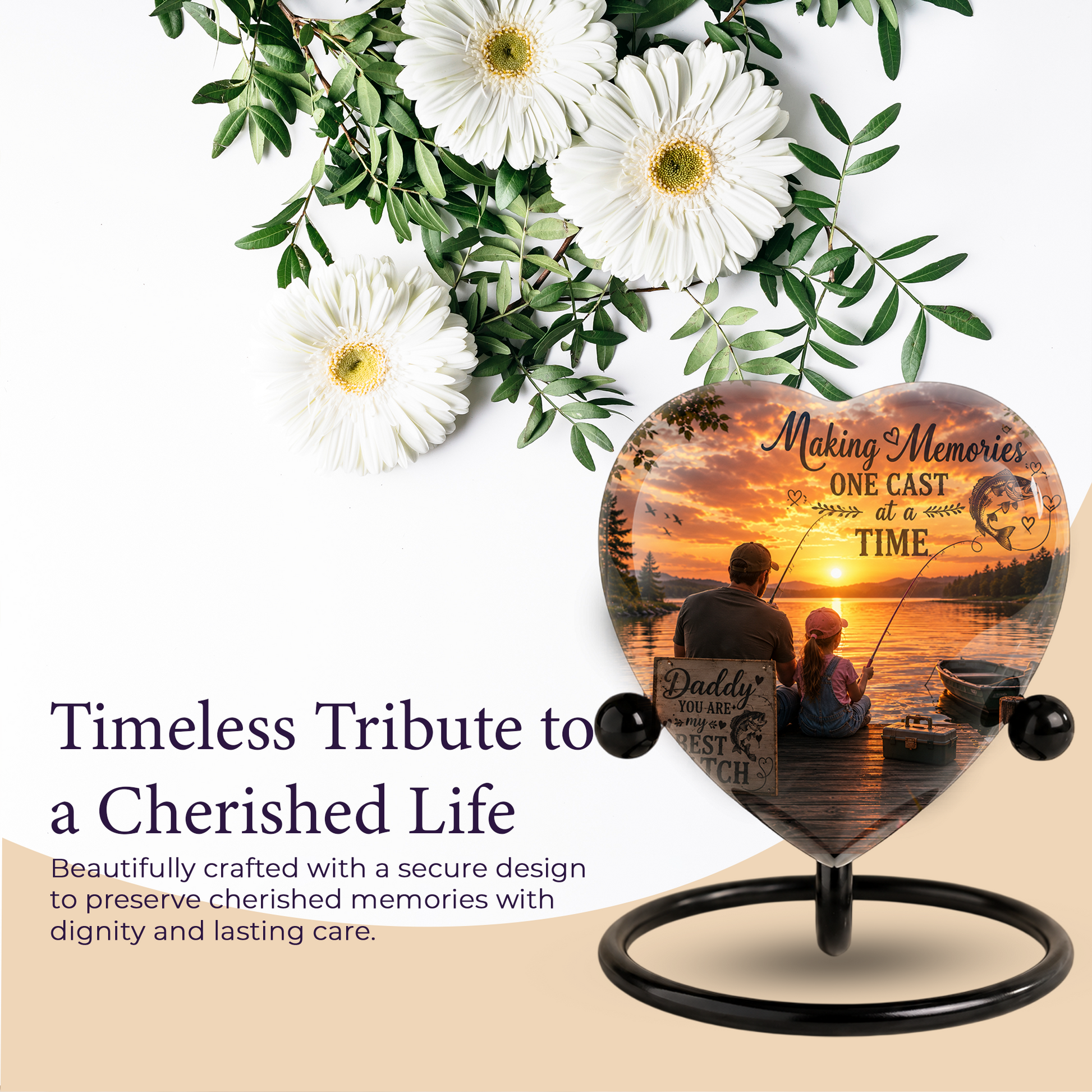 Fishing Urn – Fishing Cremation Urn for Ashes, Gone Fishing Memorial Urn