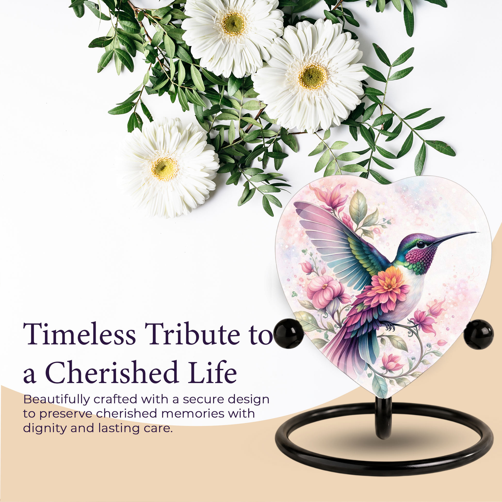 Hummingbird Cremation Urn – Adult Urn for Ashes, Beautiful Memorial Urn for Adults