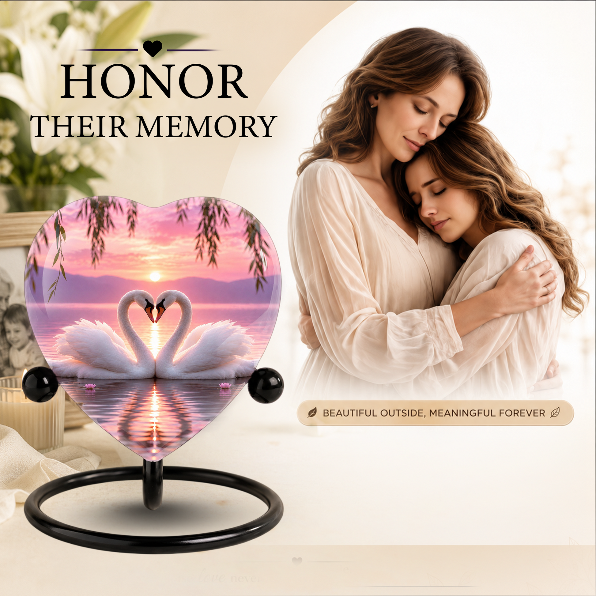 Adult Urn Heart-Shaped Memorial Keepsake – Unique Cremation Urn for Adult Ashes