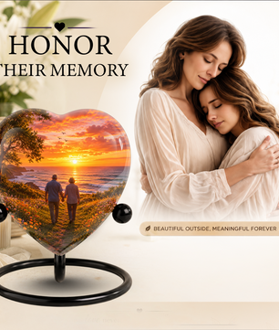 Personalized Sunset Beach Companion Cremation Urn for Mom & Dad