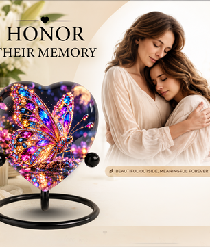 Butterfly Adult Urn for Ashes, Colorful Jeweled Butterfly Memorial Urn, Adult Cremation Urn