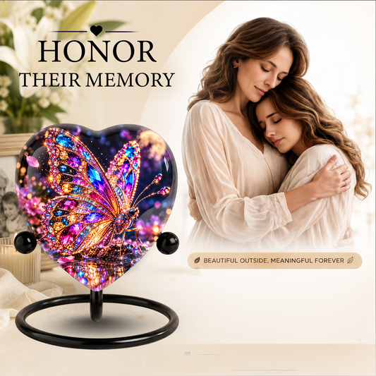Butterfly Adult Urn for Ashes, Colorful Jeweled Butterfly Memorial Urn, Adult Cremation Urn