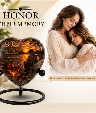 Fishing Urn for Dad – Gone Fishing Urn for Human Ashes, Fishing Cremation Urn & Personalized Dad Memorial Urn