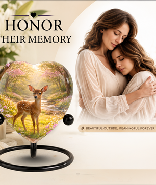 Deer Heart Shaped Urn for Adult Ashes | Adult Cremation Urn & Memorial Urn