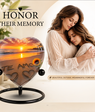 Beach Urn – Beach Urn for Human Ashes, Ocean Sunset Cremation Urn & Beach Keepsake Urn