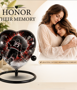 Personalized Hockey Cremation Urn for Dad | Adult Ice Hockey Urn for Ashes & Men