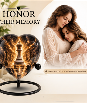Royal Chess King Heart Adult Urn – Adult Urn, Urns for Adult Ashes,Adult Cremation Urns