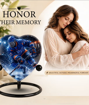 Hockey Urn for Dad – Personalized Adult Male Cremation Urn for Ashes