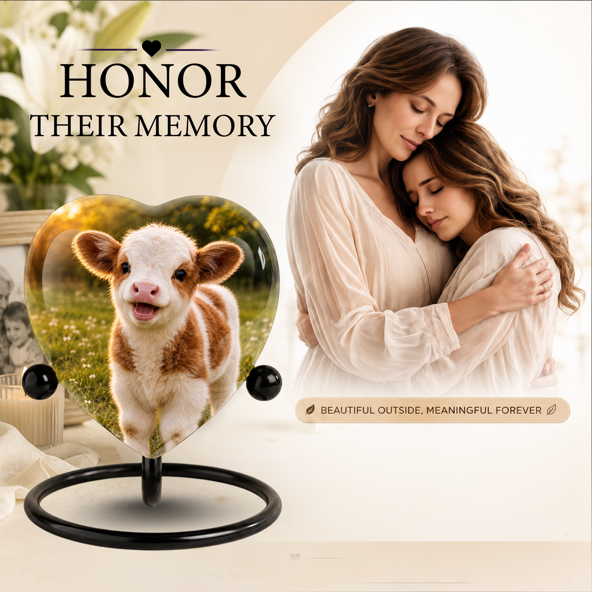Cow Cremation Urn for Ashes | Personalized Farm Animal Memorial Urn | Handmade Adult Cremation Urn