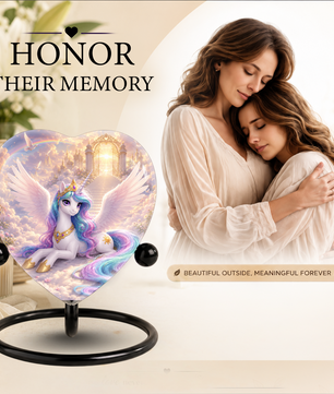 Unicorn Heaven Urn – Adult Urn for Ashes, Unicorn Cremation Urn, Heavenly Rainbow Memorial Urn