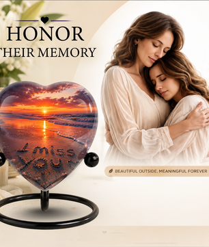 Beach Urn for Human Ashes – Ocean Sunset Beach Cremation Urn, Beach Keepsake Urn & Memorial Urn