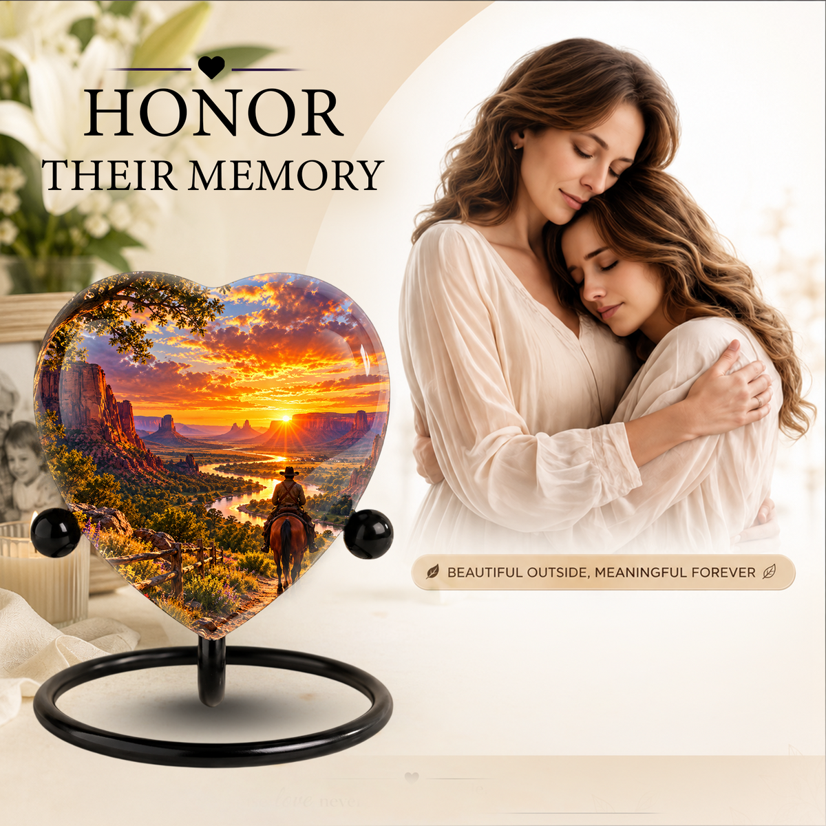 Cowboy Horse Cremation Urn for Ashes, Western Memorial Urn, Horse Lover Urn, Personalized Horse Urn