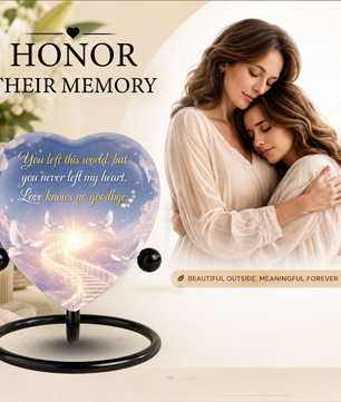 Heavenly Dove Heart Memorial Adult Cremation Urn, Adult Urns for Ashes, Peaceful Memorial Urn