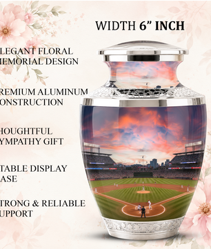 Unique Baseball Cremation Urn for Dad, Custom Baseball Modern Urn for Human Ashes