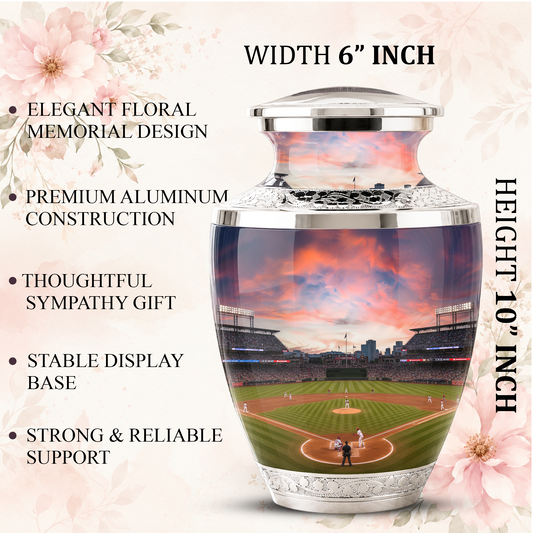 Unique Baseball Cremation Urn for Dad, Custom Baseball Modern Urn for Human Ashes