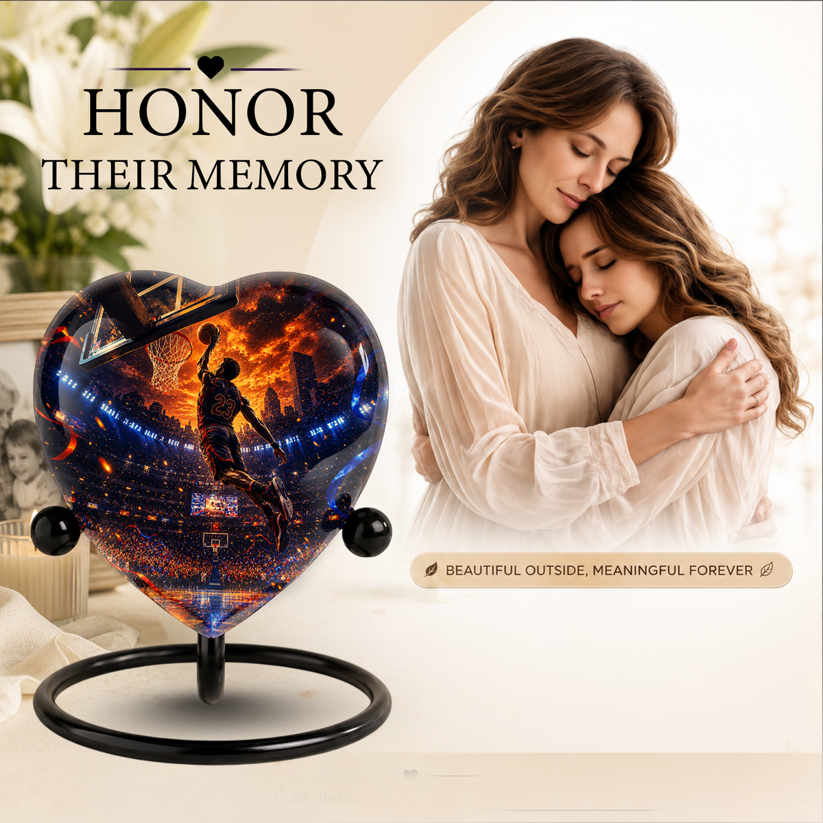 Basketball Adult Cremation Urn for Ashes | Personalized Sports Memorial Urn