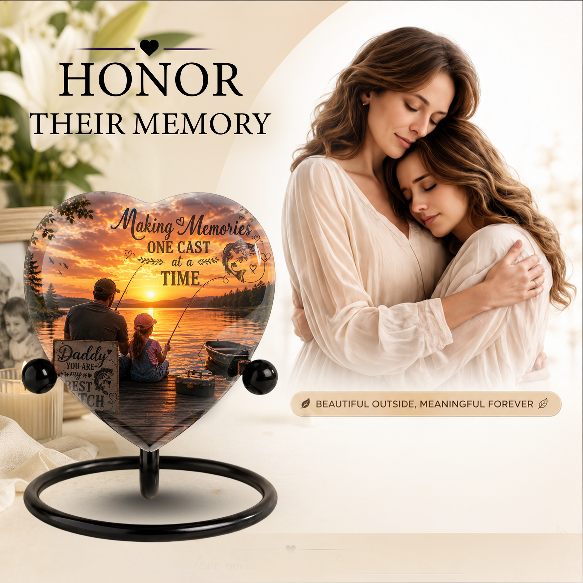 Fishing Urn – Fishing Cremation Urn for Ashes, Gone Fishing Memorial Urn