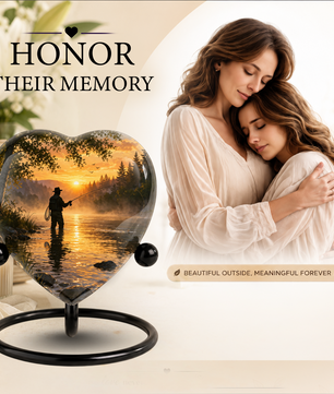 Fishing Urn for Dad – Gone Fishing Memorial Urn, Fishing Urns for Human Ashes, Keepsake Urn for Dad, Personalized Fishing Cremation Urn