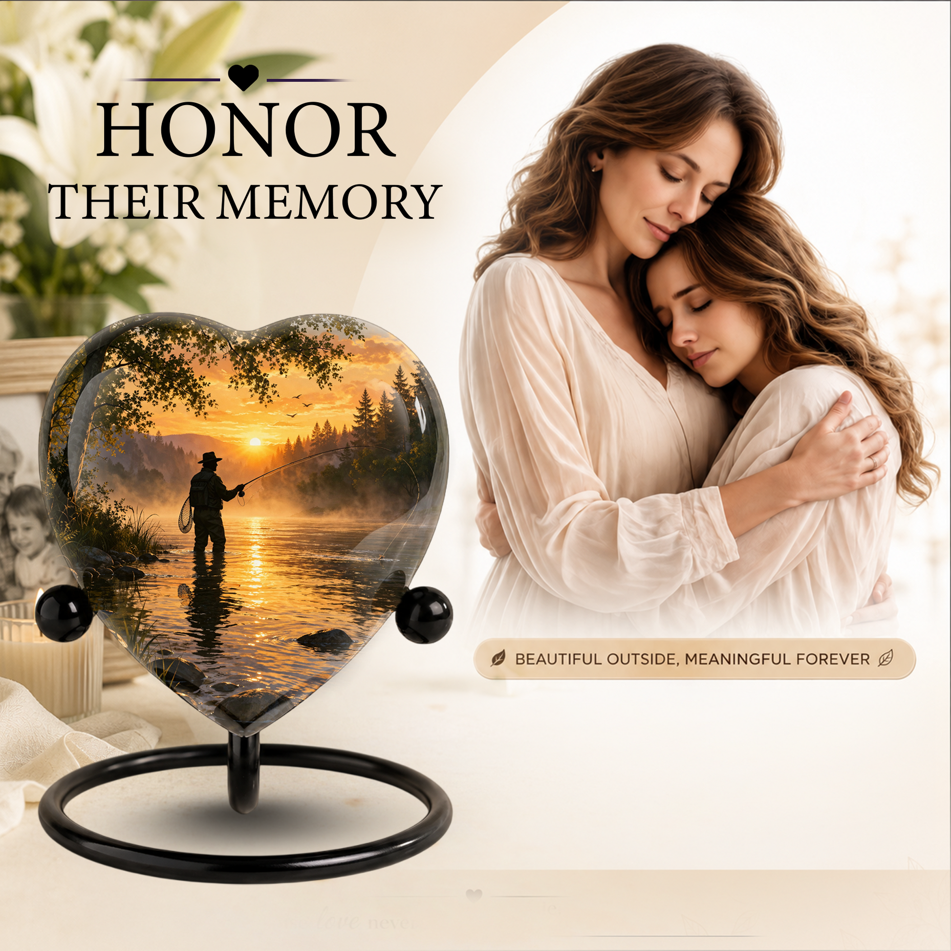 Fishing Urn for Dad – Gone Fishing Memorial Urn, Fishing Urns for Human Ashes, Keepsake Urn for Dad, Personalized Fishing Cremation Urn
