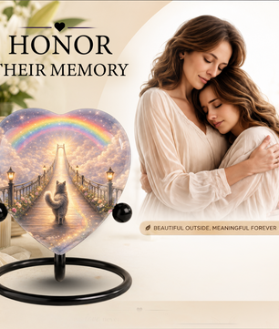 Heart Shaped Cat Urn for Ashes | Personalized Pet Urn for Cats