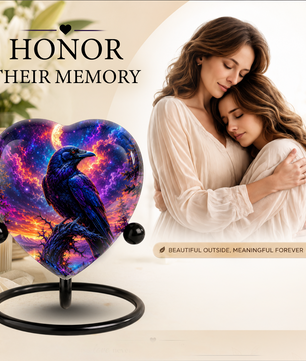 Raven Heart Cremation Urn for Adults – Unique Adult Urn for Ashes